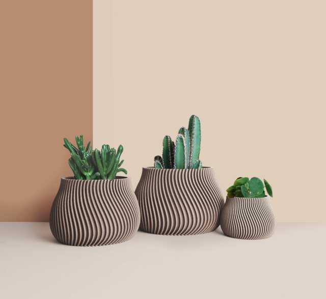 3D Printed Cactus, Succulent Planters, Interior Plant Pots, Mid Century Eco-Friendly Gift Idea For Home, Large Planter Pot - image 1
