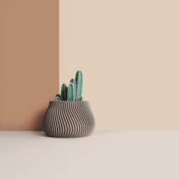 3D Printed Cactus, Succulent Planters, Interior Plant Pots, Mid Century Eco-Friendly Gift Idea For Home, Large Planter Pot - thumbnail 3