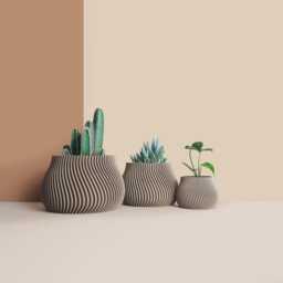 3D Printed Cactus, Succulent Planters, Interior Plant Pots, Mid Century Eco-Friendly Gift Idea For Home, Large Planter Pot - thumbnail 2