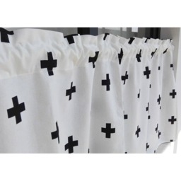 Plus Sign Cafe Curtain Window Valance/Nursery Kitchen Treatment/Shower Curtain/Living Room Drapes-Custom Tie Up, Tab, Ikea Tape - thumbnail 3
