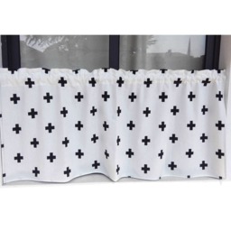 Plus Sign Cafe Curtain Window Valance/Nursery Kitchen Treatment/Shower Curtain/Living Room Drapes-Custom Tie Up, Tab, Ikea Tape - thumbnail 2