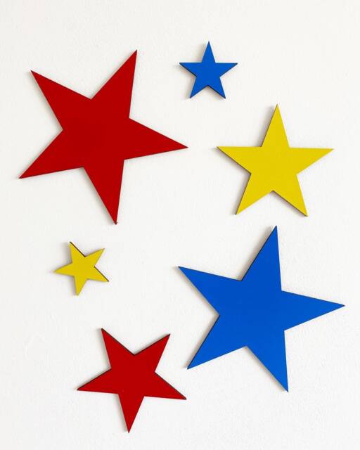 Set Of 6 Wooden Stars Boys/Girls Bedroom Wall Door Decor Accessories - image 1