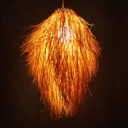 Handwoven Rattan Pendant Light, Thin Lighting Fixture, Romantic Ceiling Lamp, 4 Color Options - thumbnail 3