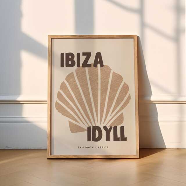 Ibiza Idyll Print - 5 Colours Travel - Travel Prints, Print, Art, Spain, Wall Pacha, Boho, Beige - image 1