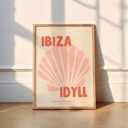 Ibiza Idyll Print - 5 Colours Travel - Travel Prints, Print, Art, Spain, Wall Pacha, Boho, Beige - thumbnail 2