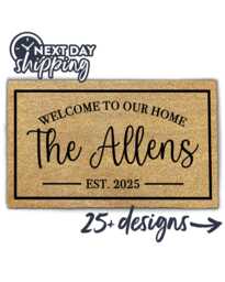 Custom Surname Doormat - Make Your Family Name The Welcome At Door - thumbnail 1