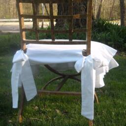 White Ruffled Chair Cover - thumbnail 3