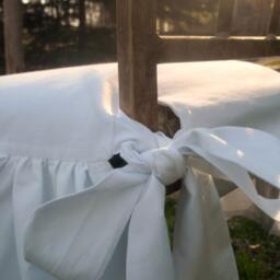 White Ruffled Chair Cover - thumbnail 2