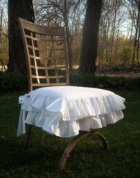 White Ruffled Chair Cover