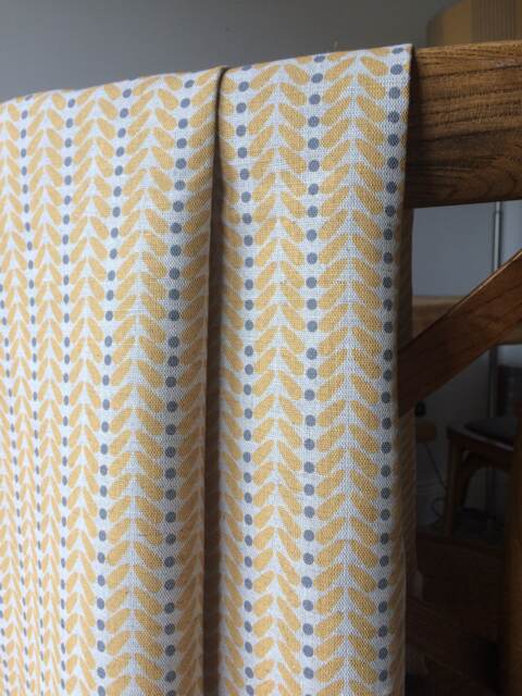 Sample Only - Curtains Made To Measure? Just Need Pole Length & Drop Quote Mustard Linen Scandi Wings - image 1