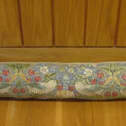 Draught Excluder, William Morris Slate Grey Strawberry Thief Door Stopper, Draft Window Draught Dodger - thumbnail 3