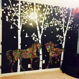 Horse Wall Decal in Flower Rainbow Design - thumbnail 3