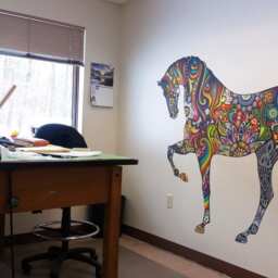 Horse Wall Decal in Flower Rainbow Design - thumbnail 2