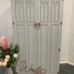 Custom Painted Vintage Wardrobe Old Charm Grey Copper Single Painted Bespoke Blue Gold You Choose Your Colour - thumbnail 2