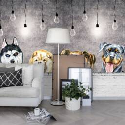 3D Cute Dogs Wallpaper, Cartoon Wall Mural, Removable Peel & Stick - thumbnail 2