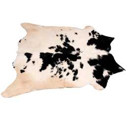 Authentic Black & White Cowhide Rug - Medium Natural Leather Skin For Elegant Interiors - 34x38 Inches - thumbnail 4