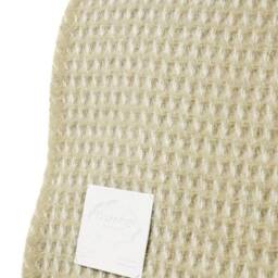 Silver Grey Waffle Throw Blanket- 100% Pure Wool Blanket & Throws - Made in England Housewarming Gift - thumbnail 3