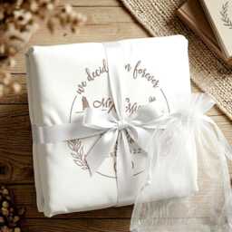 Personalised Bridal Wedding Bedding Set, Mr & Mrs Custom Duvet Cover, Luxury Anniversary Keepsake - thumbnail 4