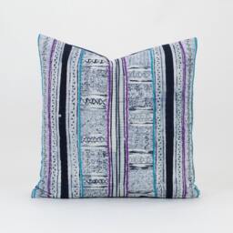 Vintage Hmong Batik Pillow Cover Handspun Ethnic Lumbar Cushion - 18x18