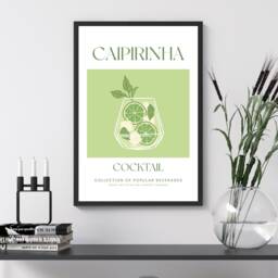 Caipirinha Cocktail Art Print Poster - Party Signature Drink Sign Trendy Wall Decor Minimalist Elegant Retro Gift A5 A4 A3 - thumbnail 3