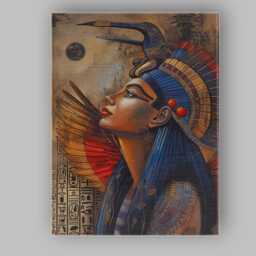 Ancient Egyptian Queen With Falcon Headdress Mythology Portrait Canvas Wall Art Print Decor Picture Ready To Hang - thumbnail 1