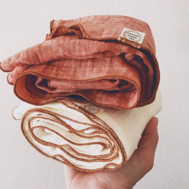 Hand Dyed Organic Bamboo Cotton Muslin Swaddle, Swaddle Blanket, Baby Shower Gift, Mom To Be Gift - image 1