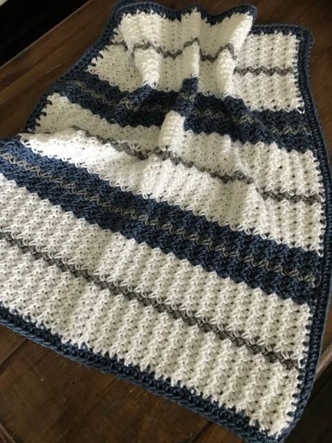 Nautical Baby Blanket - Ready To Ship New Gift Shower Nursery Coastal Room - image 1