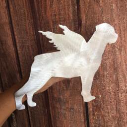 Rottweiler, Angel, Dog Christmas Tree Topper, Holiday Decoration, Wall Hanging, Pet Memorial, Yard Stake, Aluminum, Handcrafted, Lovers - thumbnail 3