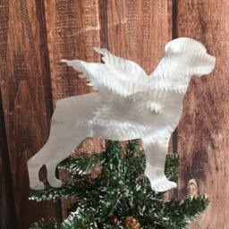 Rottweiler, Angel, Dog Christmas Tree Topper, Holiday Decoration, Wall Hanging, Pet Memorial, Yard Stake, Aluminum, Handcrafted, Lovers - thumbnail 1