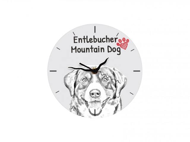Entlebucher Mountain Dog, Free Standing Mdf Floor Clock With An Image Of A Dog - image 1