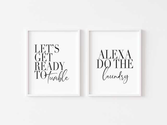 Laundry Room Prints Set Funny Alexa Quote, Kitchen Unframed Wall Art Poster Print - image 1