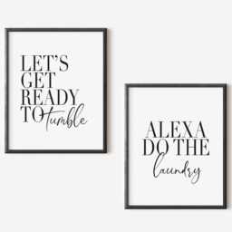 Laundry Room Prints Set Funny Alexa Quote, Kitchen Unframed Wall Art Poster Print - thumbnail 2