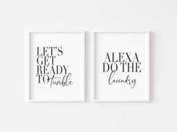 Laundry Room Prints Set Funny Alexa Quote, Kitchen Unframed Wall Art Poster Print - thumbnail 1