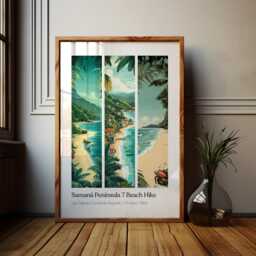 Samana Peninsula 7 Beach Hike Poster Dominican Republic Travel Print - thumbnail 1