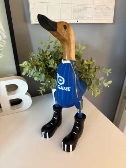 Leicester City Fc - Hand-Painted Wooden Duck - 2025-2026 Design Approx. 25cm - image 1