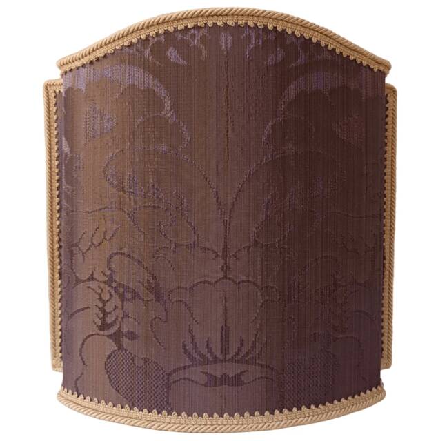 Venetian Lamp Shade Blue Purple Pure Silk Crinkled Damask Rubelli Fabric San Marco Pattern Half Lampshade - Handmade in Italy - image 1