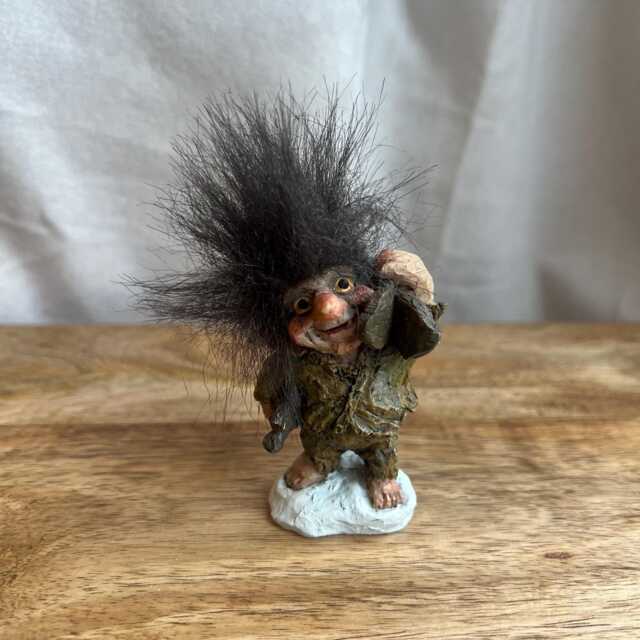 Candy Designs Norwegian Troll Hand Painted Figurine With Hair - image 1