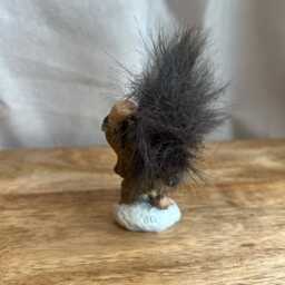 Candy Designs Norwegian Troll Hand Painted Figurine With Hair - thumbnail 2