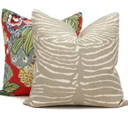 Thibaut Honshu Coral Floral Pillow Cover Chinoiserie Linen Blend - thumbnail 3