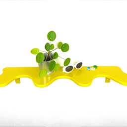 Squiggle Shelf - Yellow Shelf, Dreamy Home Decor, Wavy Eclectic Cosy Decor - thumbnail 3