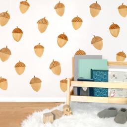 Acorn Toss Brown - Fabric Wall Decal Woodland Mej - thumbnail 3