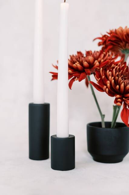 Medium Minimalist Concrete Taper Candle Holder - image 1
