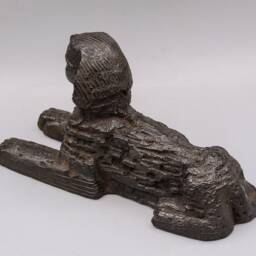 Egyptian Statue Sphinx Black Solid Stone Heavy Made in Egypt - thumbnail 3