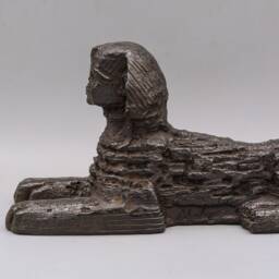 Egyptian Statue Sphinx Black Solid Stone Heavy Made in Egypt - thumbnail 2