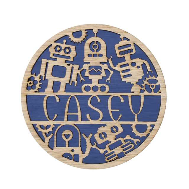 Personalised Robot Name Sign - Custom Kids Door Plaque Nursery Wall Art Boys Bedroom Decor Sci-Fi Themed Christmas Gift - image 1