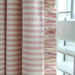 Handmade Ticking Stripe Curtain, Pinch Pleat With Folded Frill, Made To Measure