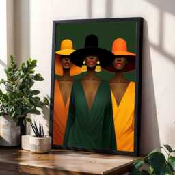 Black Women Art Print, Fashion Illustration, Afrocentric Home Decor - Poster Only - thumbnail 2
