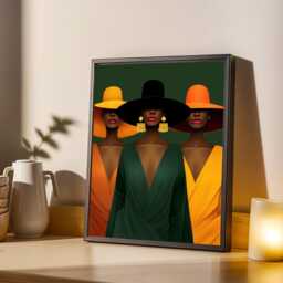 Black Women Art Print, Fashion Illustration, Afrocentric Home Decor - Poster Only - thumbnail 3