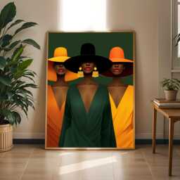 Black Women Art Print, Fashion Illustration, Afrocentric Home Decor - Poster Only - thumbnail 1