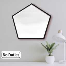 Pentagon Shaped Mirrors With A Colour Frame Of Your Choice & Hooks, Bespoke Shapes Made - thumbnail 1